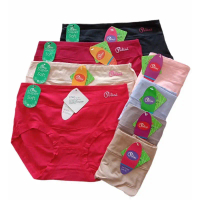 (6pcs) CD perempuan celana dalam wanita cewek POLINI 1236 1232 renda karet besar lebar Coolmax Lembu