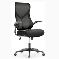 Office Desk Chair Ergonomic High Back Computer Swivel, Comfy Gaming With Wheels, Lumbar Support, Flip Up Arms, 120°tilt, Black
