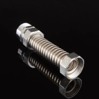 1/2" 3/4" BSP Metal Connection Corrugated Flexible Pipes Hot Cold Water 304 Steel Supply Hose High Quality Metal Tubing Fittings