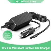 100W 15V 6.33A Car Charger for Microsoft Surface Book 3 2 1 Surface Book Surface Go 1 2 3 Surface Laptop 5 4 12V-24V DC Adapter