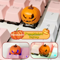ECHOME DIY Original Resin Keycaps Cartoon Key Cap for Mechanical Keyboard Halloween Style Pumpkinhead Handmade Cute Keyboad Cap