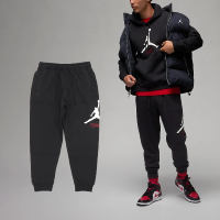 NIKE 耐吉 長褲 Jordan Essentials Pants 男款 黑 紅 內刷毛 抽繩 縮口 褲子 喬丹(FD7346-010)