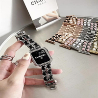 小香風女士錶帶 金屬錶鏈 適用於 Apple watch 8 7 6 SE2 8代 45mm 41mm 蘋果手錶帶