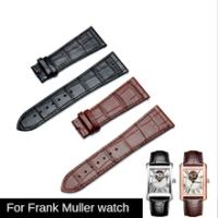 Genuine Leather Watch Band for Franck Muller Men Women Waterproof Sweat-Proof Soft Comfortable Watch Strap Accessories 18 20mm
