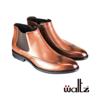 【Waltz】英倫紳士 經典雕花 真皮短靴(642014-06 華爾滋皮鞋)