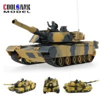 Henglong 1/24 Scale Abrams M1A2 US Battle Tanks RC Airsoft Panzer Model Remote Control Military Vehicle Combat Fight Infrared BB