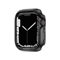 軍盾防撞 抗衝擊 Apple Watch Series 9/8/7 (41mm) 鋁合金雙料邊框保護殼(暗夜黑)