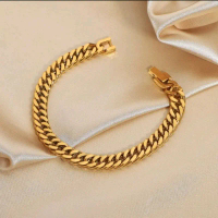 Gelang rantai Emas artis K-Pop / Titanium M316L Import Itally Oryginal Anti Karat & Anti Luntur Best