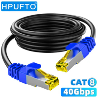Cat 8 Ethernet Cable 40Gbps 2000MHz SFTP Outdoor&amp;Indoor RJ45 High Speed Shielded Internet Network Patch Cable Lan Cord Cat8
