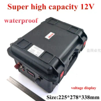 Super high capacity 12V 300Ah 250Ah 200Ah Lithium li-ion lipo battery for power boat motor solar wind energy UPS + 10A charger
