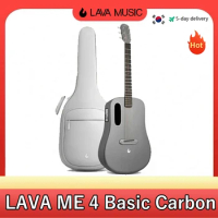 LAVA ME 4 Basic Carbon Fiber Acoustic Electric Smart Travel Guitar HILAVA 2.0 System with 3.5 inch TouchScreen FreeBoost 3.0