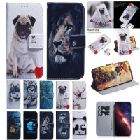 Painted Flip Leather Magnetic Case For Samsung Galaxy S24 Ultra s23 FE s24 23 S22 ultra 21 fe S21 PLUS Phone Cover