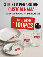 100 PCS Sticker Custom Nama Stiker Piring Sendok Perabotan Waterproof timbul UV DTF