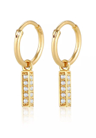 ELLI GERMANY Earrings Creole Bar Elegant Zirconia Crystals Gold Plated