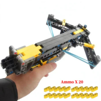 Military Mechanical Crossbow Building Blocks MOC Parts Weapons Bow Shooting Model Construction Bricks Toy Kids Gift