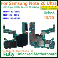 Fully Unlocked Motherboard For Samsung Galaxy Note 20 Ultra N986U N985F128GB 256GB Note20 N980F N981B/U 5G Logic Board Mainboard