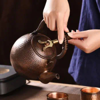 Teapot Lid Clip Wooden Handle Tea Kettle Cover Fork for Cast Iron Hot Tea Pot