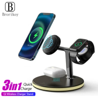 Fast Wireless Charger Dock Station for Apple Watch 7 6 Charger Apple Airpods Pro IPhone 12 Multifunction Mobile Phone Stand Pad