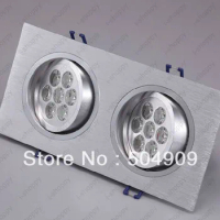14W(2*7W) 14-LED Dual-Head Recessed Ceiling Cabinet Light Fixture Downlight/Spotlight Bulb Lamp Rectangle AC 110V/220V