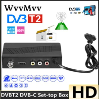 HD TV Tuner DVB T2 USB2.0 TV Box HDMI 1080P DVB-T2 Tuner Receiver Satellite Decoder Built-in Russian Manual For Monitor Adapter