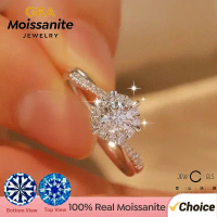 0.5CT/1CT Moissanite Wedding Ring for Women - 925 Sterling Silver 18K White Gold Plated, Promise/Eng