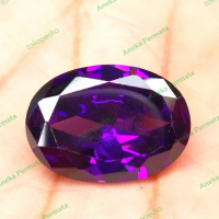 Batu Akik Permata Kecubung Ungu Amethyst Cutting Oval