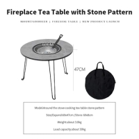 Outdoor Fireplace Cooking Tea Table Indoor Hotpot Set Round Table Camping Multifunctional Charcoal Grill Woodstove