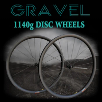 1140g 700c Carbon Road Disc Wheels Tubeless 30mm Disc Bicycle Wheelset 100x12 142x12 Disc Brake Six Hole Lock Carbon Wheels