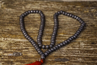 尼泊爾藏傳天鐵佛珠玄鐵刻六字真言桶珠鼓珠108念珠掛件飾品項鏈