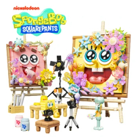 SpongeBob SquarePants Cartoon Building Blocks Anime Figure Patrick Star Squidward Tentacles Mini Action Figure Toy Kids Gift