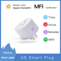 US HomeKit 10A WiFi Smart Plug Smart Home Wireless Socket Outlet Siri Voice Contro Works With Apple HomeKit
