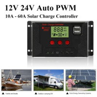 Solar Charge Controller 12V 24V Auto.PWM 10A 30A 60A for Solar Panel Battery Charging Street Light