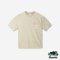 Roots 男裝- TRUE NATURE寬版口袋短袖T恤-沙色