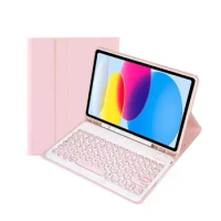 Leather Cover Wireless Bluetooth Mouse Keyboard Case Pencil Slot for iPad 10th 2022 10.9 Inch iPad 7th 8th 9th 10.2 Air 4/5