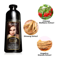 Mokeru 1 bottle 500ML Organic Natural Fast Hair Dye Plant Essence Black Hair Color Dye Shampoo For Cover Gray White Hair