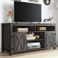 Stand for 65 Inch TV Media Console Storage TV Cabinet for Living Room Dark Rustic Oak Furniture Home