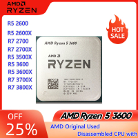 AMD Ryzen 5 2600 R5 2600X 3600 3600X R7 3800X 3700X 2700X Quad-Core AM4ซ็อกเก็ตเครื่องประมวลผลซีพียู