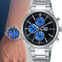 ALBA 雅柏 三眼計時 藍寶石鏡面 時尚腕錶-AM3333X1(VD57-X079B)