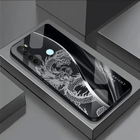 For Redmi Note8 Tempered Glass Phone Case - Dragon Pattern, Explosion & Shock Proof, Luxury Design, 