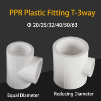 20/25/32/40/50/63mm PPR Plastic Pipe Fitting T-3way Equal Reducing Diameter Connector Water Tube Joint Adapter Accessories