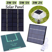 3W 5V Portable Solar Panel For 3.7V Battery 3-5V Battery/Phone Charger 3W 2V 5W 5V Solar Cell Panel Photovoltaic Cells For Light