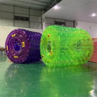 Free Shipping 2.4x2.2m Inflatable Hamster Ball Inflatable Water Roller Ball Expansion Cylinder Zorb Ball With a Pump