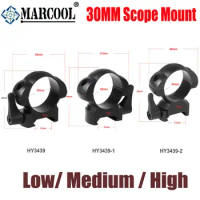 Marcool 2pcs Steel 30mm Low/Middle/High Rifle Scope Picatinny Weaver Ring Mounts