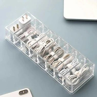BNBS Kotak Kabel Organizer 8 Slot - Menata Kabel dan Barang Kecil dengan Mudah, Tahan Lama IH Putih