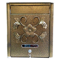 AG022 浮雕花型鍛造 復古黃古銅 信箱/意見箱-小 (附鑰匙)