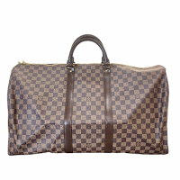 LV展示品 近全新LOUIS VUITTON路易威登KEEPALL Bandoulière 55棋盤格旅行袋