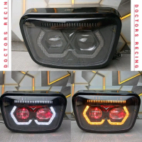 Lampu Biled RX KING NEW C651 Model 2 Mata Lensa Set Batok Set Headlamp Depan Built Up PNP Super Tera