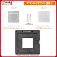 Amaoe RTX3060 RX580 RTX2060 RTX2070 N18E GTX1080Ti GTX1060 BGA Reballing Stencil set for GPU Graphics Card Chip Tin Planting