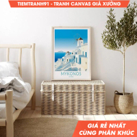Tranh treo tường, Mykonos Mediterranean Sea Greece Travel, Mykonos Travel Art Wall Decor, Greece Hom