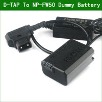 D-TAP To NP-FW50 Dummy Battery AC-PW20 DC Coupler for Sony NEX-3 5 6 7 C3 F3 SLT-A33 A35 A37 A55 RX10 RX10II RX10III RX10IV